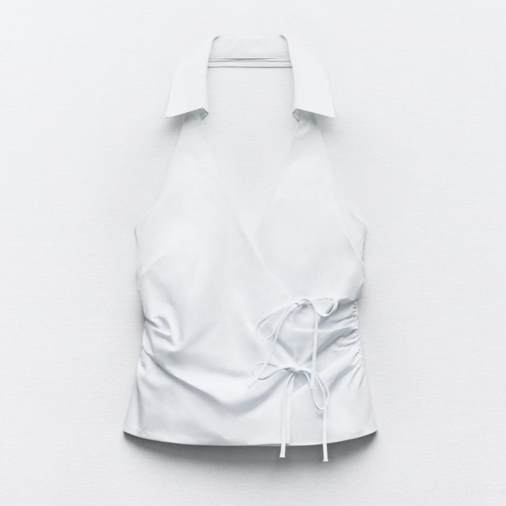 Zara gabardine halter top with ties - Picture 5 of 5